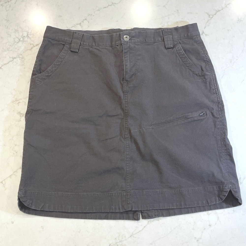 Duluth Trading Rootstock Gardening Skort Women 14 Gray Brown Gorpcore Utility